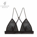 FDBL7111406 comfortable new deisgn full transparent sexy black 34 size triangle cotton modal women's bralette